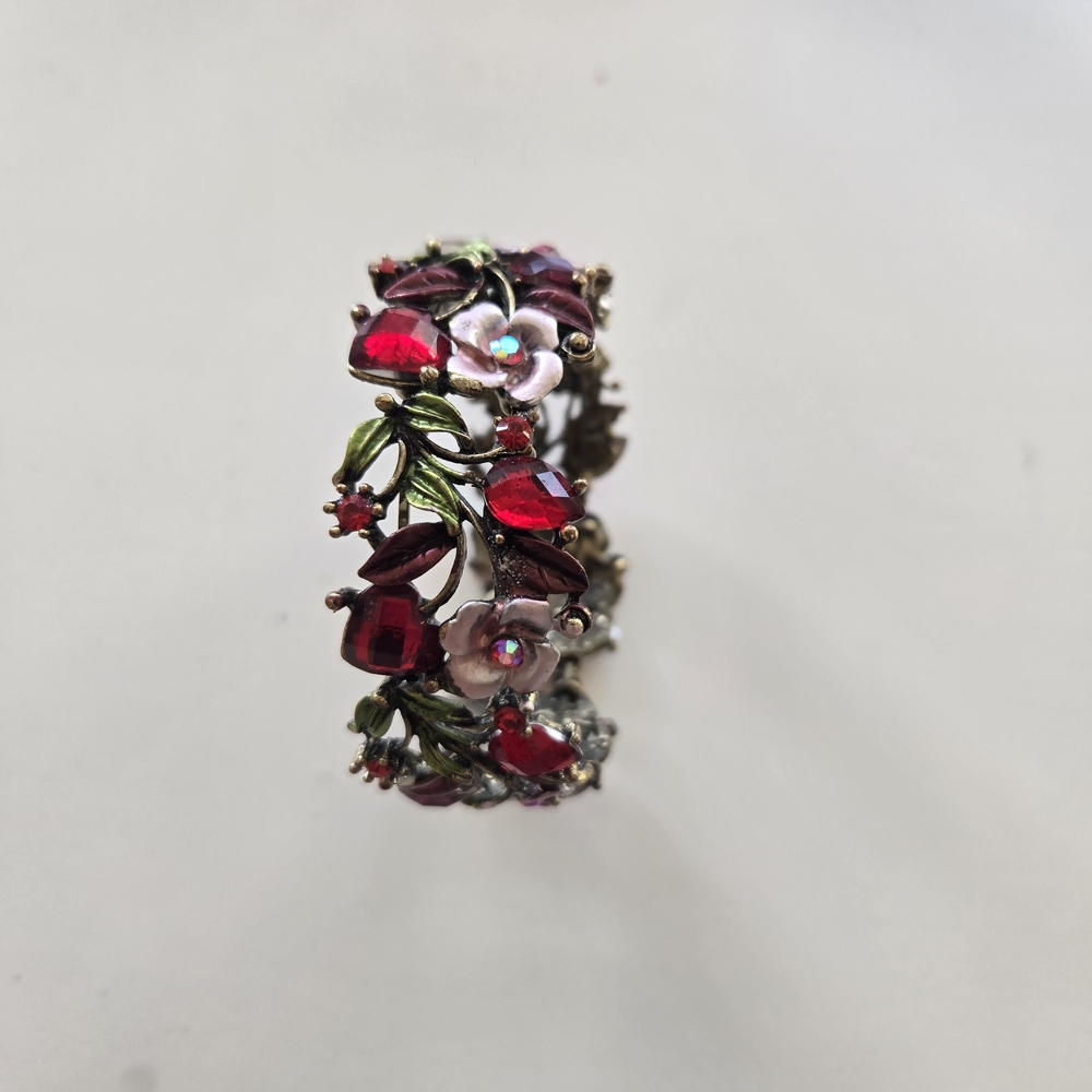 Floral Red and Green Women's Jewelry Bracelet